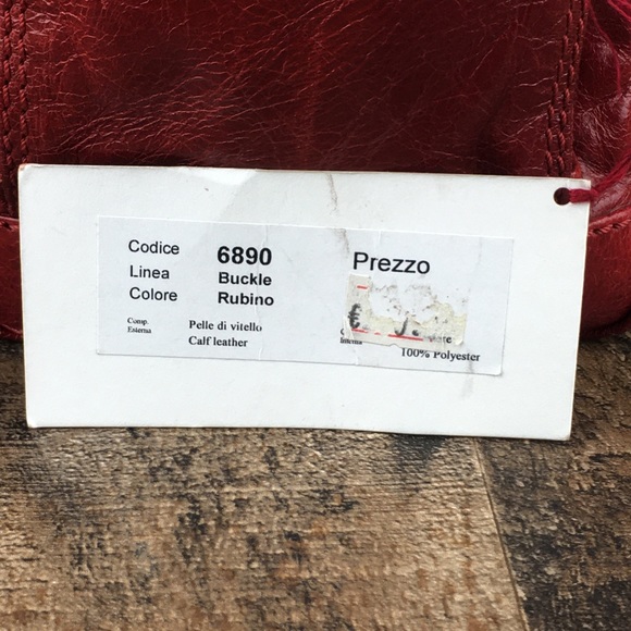 Nicoli Italian Leather Red Buckle Bag Purse - Picture 6 of 15